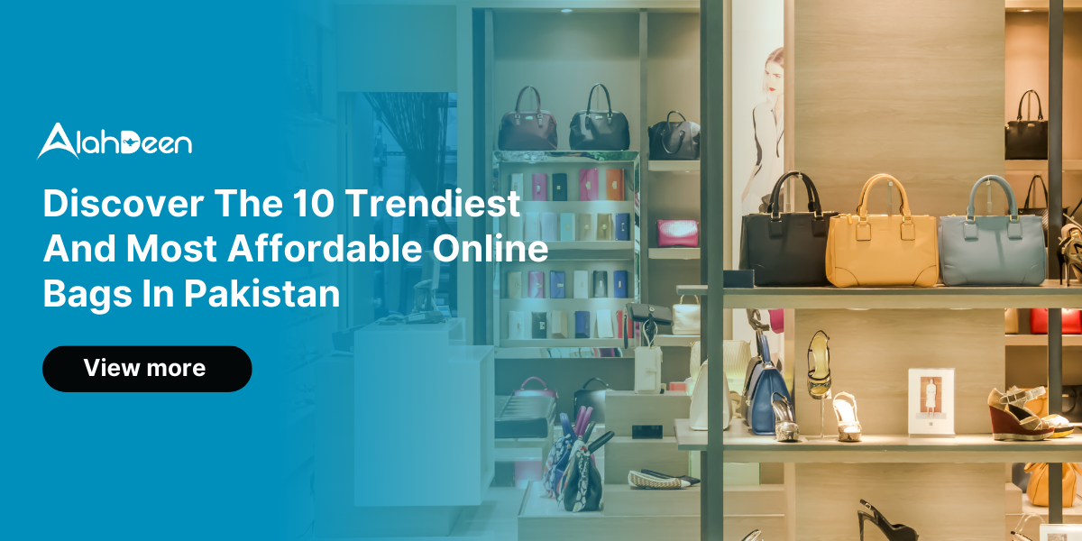 Display of trendy handbags in a fashion store.