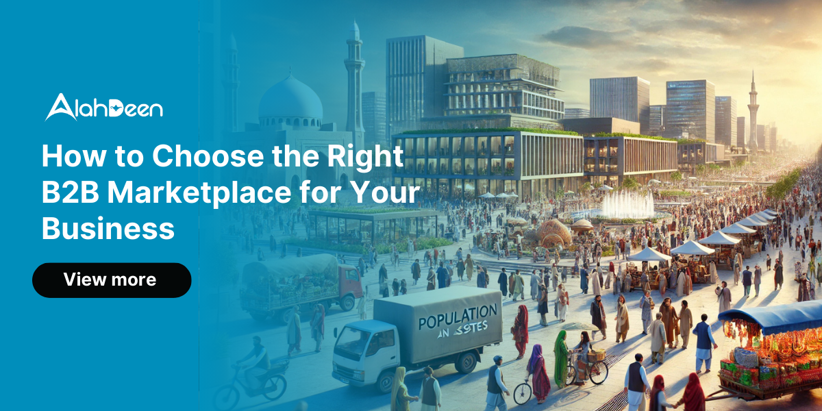 A bustling marketplace in a city with people and vendors.