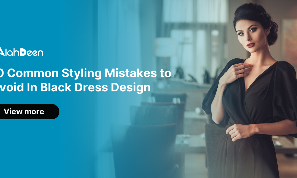 Woman in elegant black dress posing confidently indoors. Black Dress Design