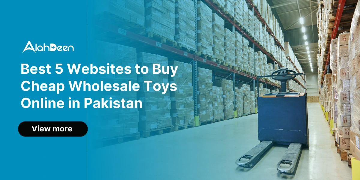 Warehouse with stacked toy boxes for wholesale in Pakistan wholesale toys online in pakistan