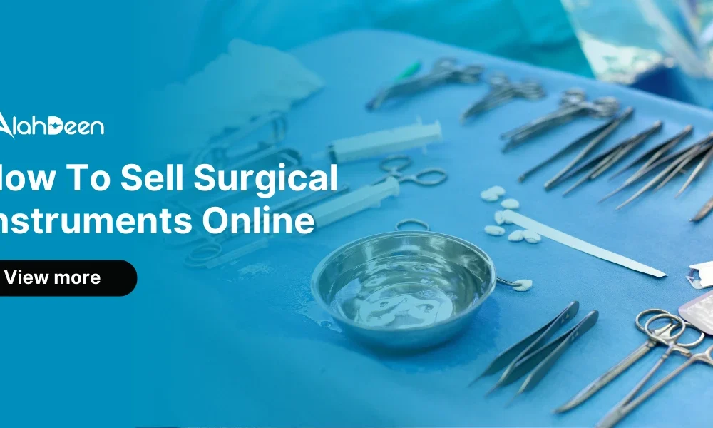 Surgical Instruments Online on a sterile blue table