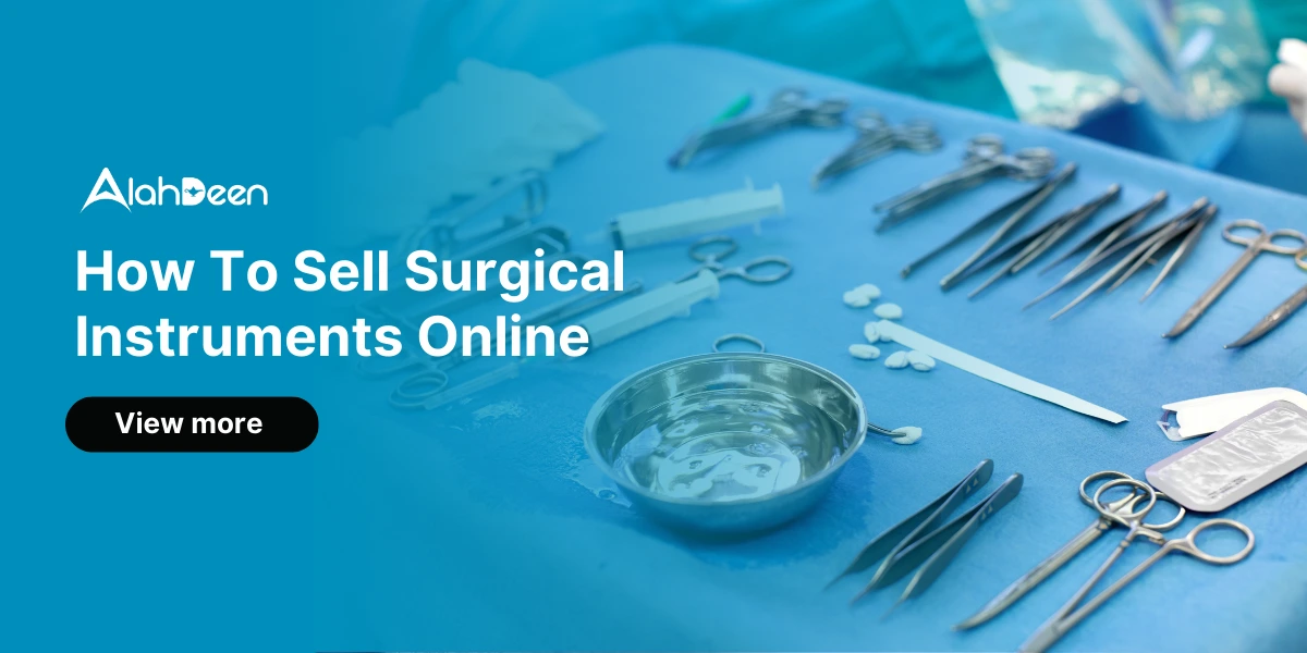 Surgical Instruments Online on a sterile blue table