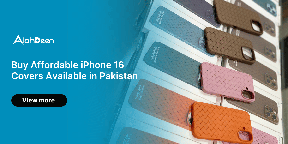 Affordable iPhone 16 covers available in Pakistan displayed in various colors and textures, including pink, brown, orange, and blue.