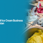 Alahdeen banner showing assorted ice cream tubs with a blog title on how to start a small ice cream business from home in Pakistan.