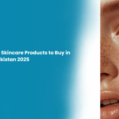 Woman applying moisturizer on her face with text promoting 13 trending winter skincare products to buy in Pakistan 2025.