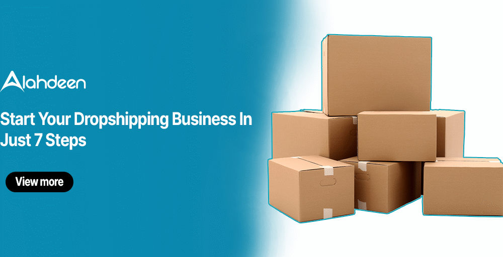 Stacked cardboard boxes representing eCommerce packaging for starting a dropshipping business.