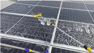 Solar panel cleaning brush